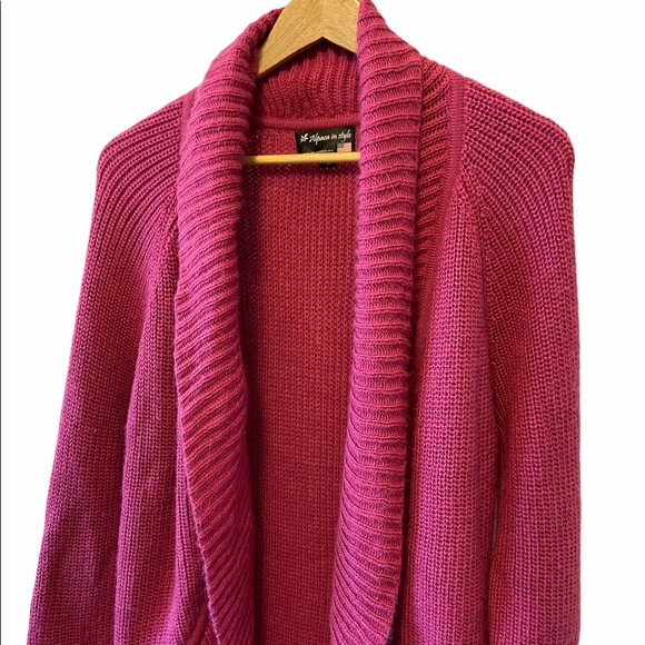 ALPACAINSTYLE Alpaca Heavy Knit Open Cardigan L - Picture 3 of 5